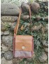 Sac besace carré / bordeaux - mauve