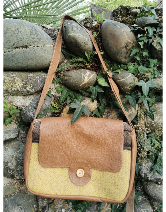 Sac besace rectangle / soleil - brun