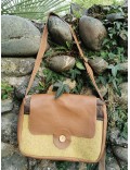 Sac besace rectangle / soleil - brun