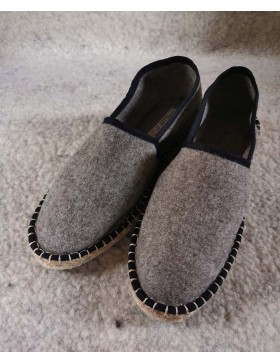 Espadrilles en laine / uni bord noir