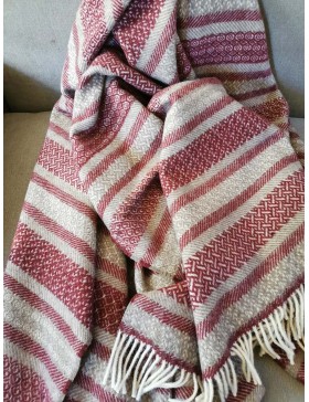 Grand plaid EPAIS - MOTIFS RAYE / raisin - sépia
