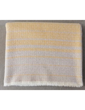 Petit plaid LEGER RAYE / soleil - ivoire