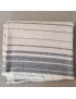 Petit plaid LEGER RAYE / basalte - ivoire