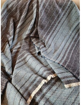 Grand plaid LEGER RAYE / marine - ciel