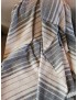 Grand plaid LEGER RAYE / basalte - ivoire
