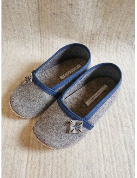 LES BALLERINES - Tissu gris naturel