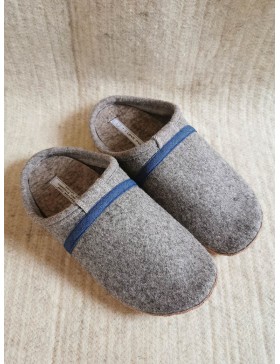 LES PANTOUFLES - Tissu gris naturel