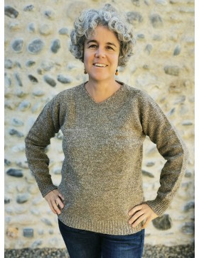 Pull col V chiné / mixte H/F