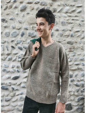 Pull col V chiné / mixte H/F