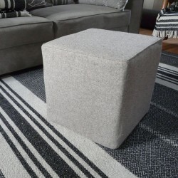 Pouff cube / gris naturel
