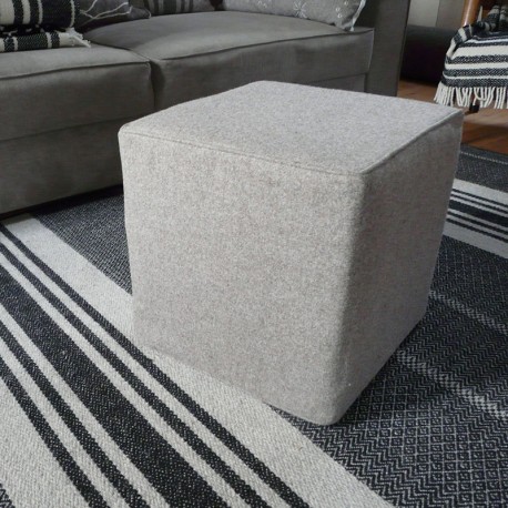 Pouff cube / gris naturel