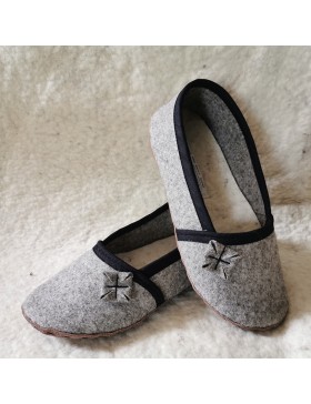 LES BALLERINES - Tissu gris naturel