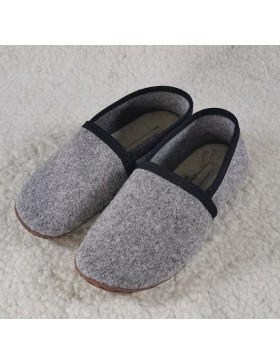 LES CHAUSSONS - Tissu gris naturel