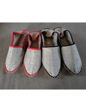 Espadrilles en laine / rouge ou noir